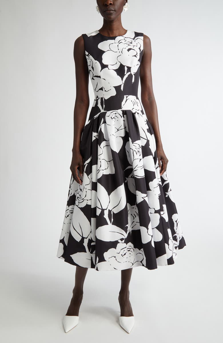 Carolina Herrera Floral Print Minidress, Main, color, 