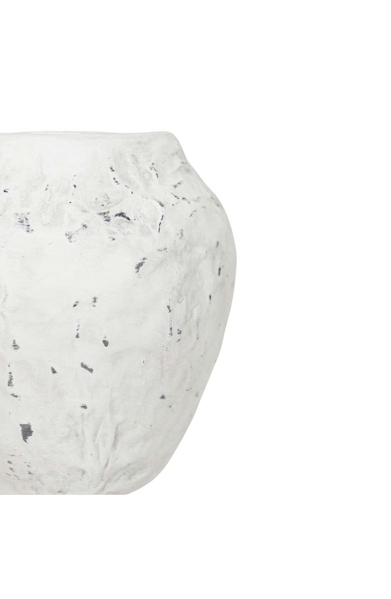 Foreside Home and Garden Distressed Vase White Stoneware, Alternate, color, White