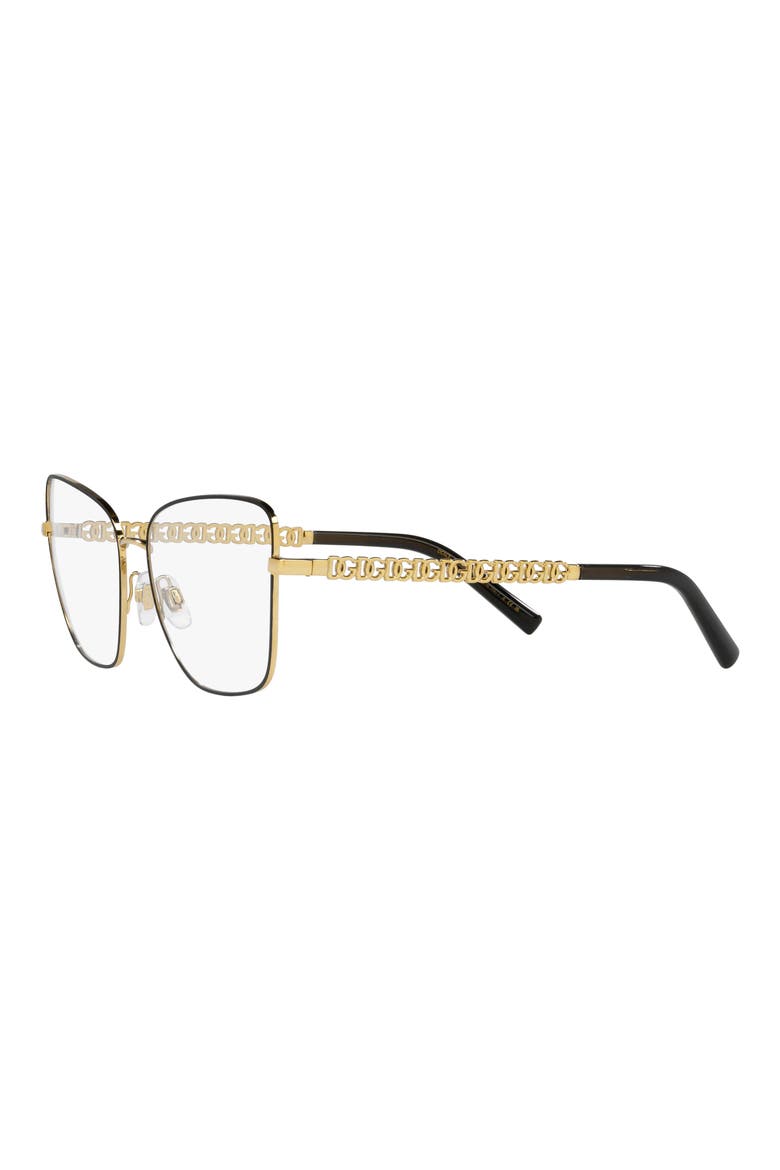 57mm Butterfly Optical Glasses, Alternate, color, GOLD/ BLACK