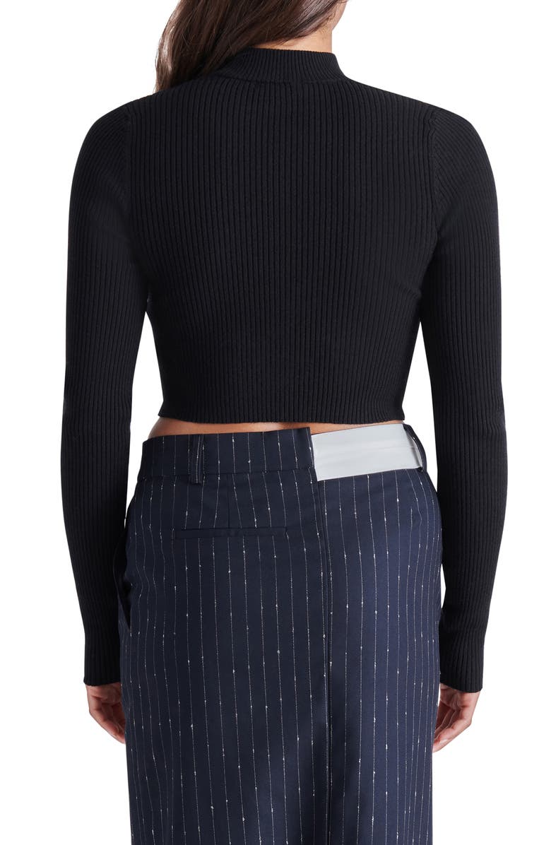 Steve Madden Ollie Cutout Ribbed Crop Sweater, Alternate, color, 