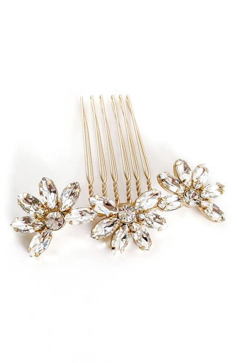 Brides & Hairpins India Full Halo Nordstrom sale Pearl Swarvoski Crystal Wedding Hair