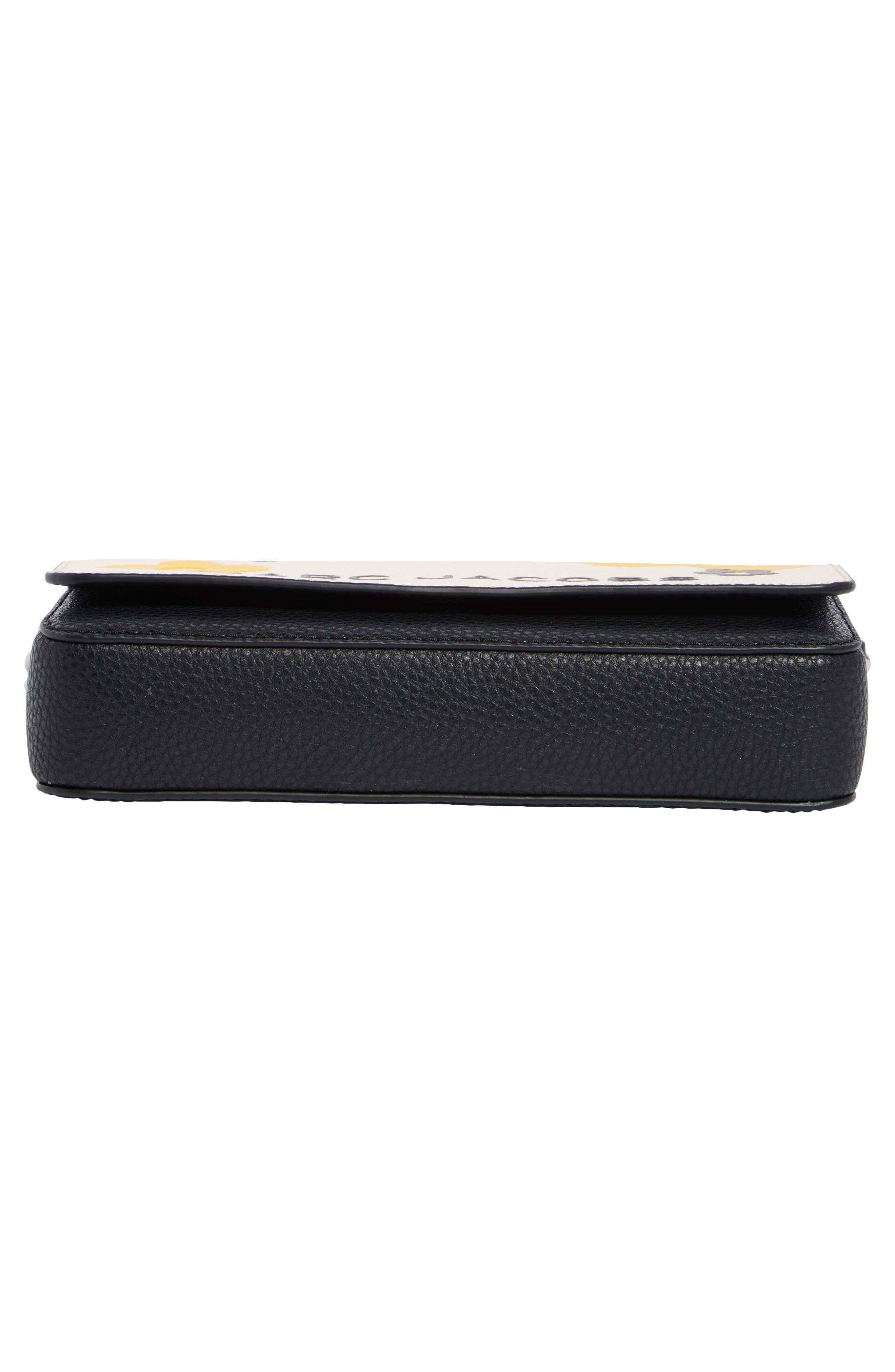 Daisy Print Bold Mini Leather Crossbody Bag, Alternate, color, BLACK MULTI