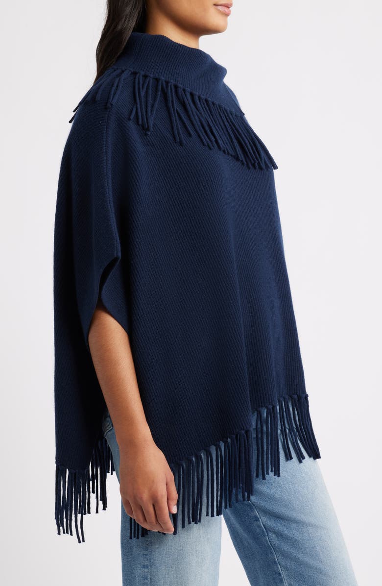 MARGARET O'LEARY Fringe Trim Cashmere Poncho, Alternate, color, 