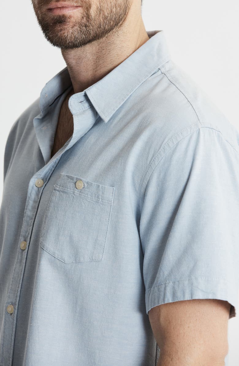 JACHS Classic Oxford Short Sleeve Button-Up Shirt, Alternate, color, Light Blue