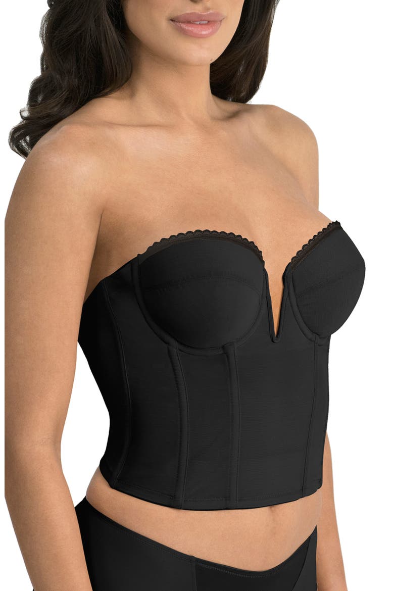 Valerie Underwire Bustier, Alternate, color, BLACK