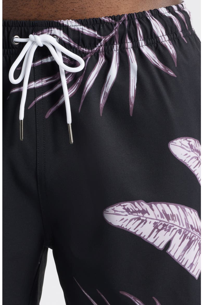 Jungle Swim Trunks, Alternate, color, BLACK