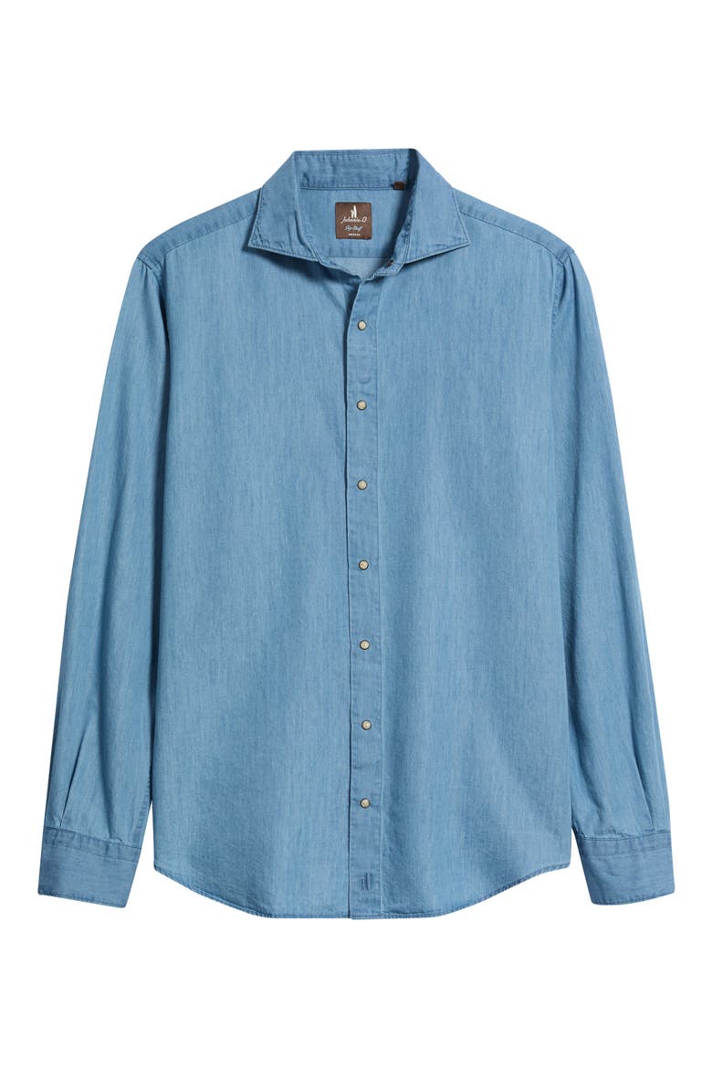 Chambray Snap Long Sleeve Shirt, Alternate, color, RIPPLE
