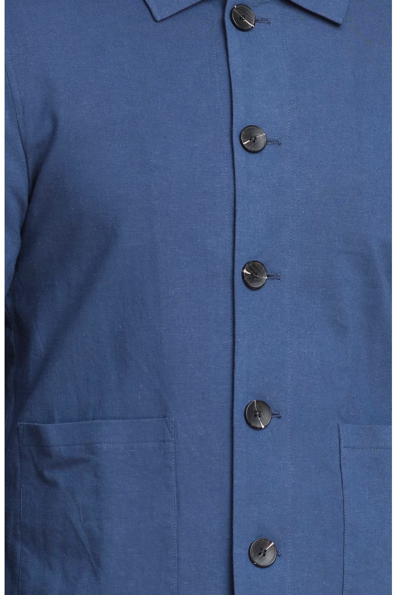 Relaxed Fit Linen & Cotton Work Jacket, Alternate, color, INDIGO