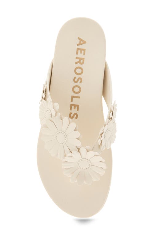 Shop Aerosoles Farrah Flower Sandal In Eggnog Faux Leather