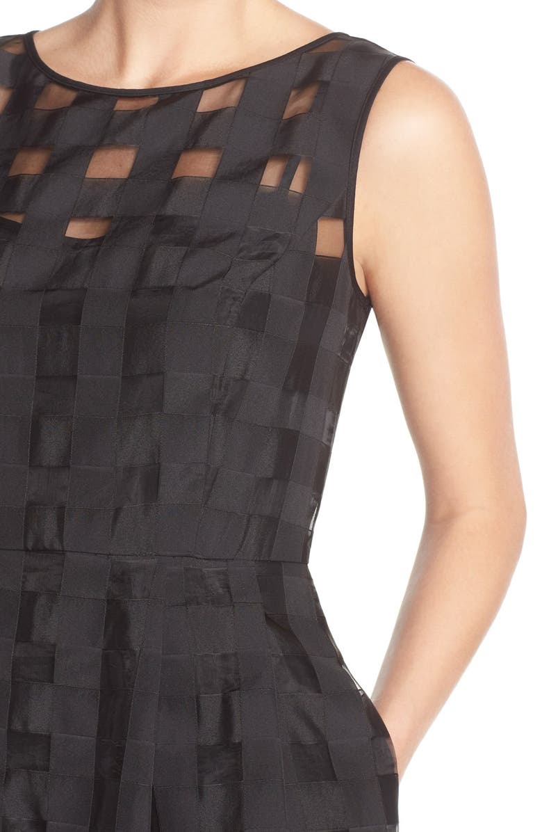 Ellen Tracy Windowpane Check Fit 
Flare Dress, Alternate, color, 