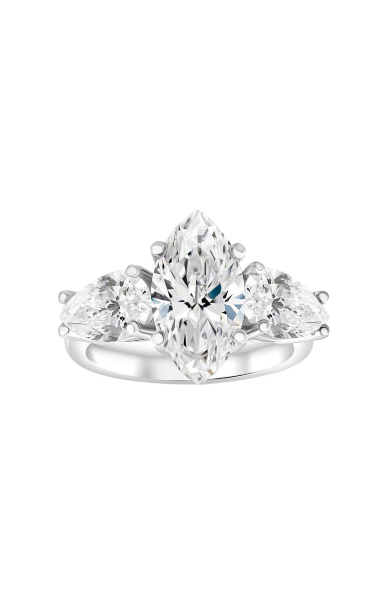 Bliss Diamond Certified 5Ct TW Marquise & Pear Three Stone Engagement Ring 14k Gold Lab Grown, Main, color, 