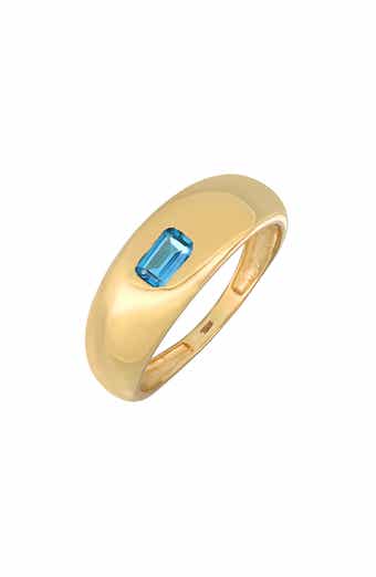 14K Gold Topaz Dome Ring
