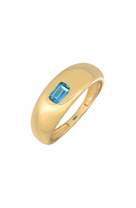 14K Gold Topaz Dome Ring