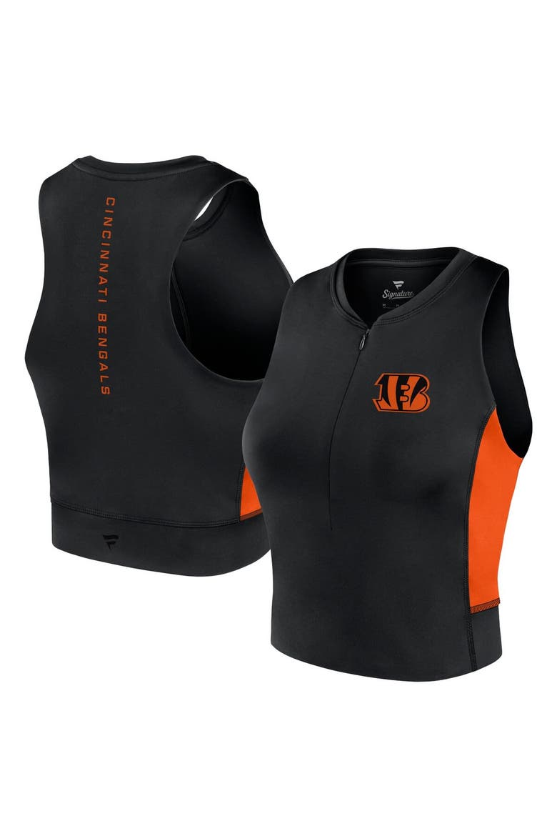 Women's Fanatics Signature Black Cincinnati Bengals Studio Fitted Gym Tank Top, Alternate, color, Black