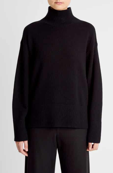 Wool & Cashmere Mock Neck Tunic Sweater
