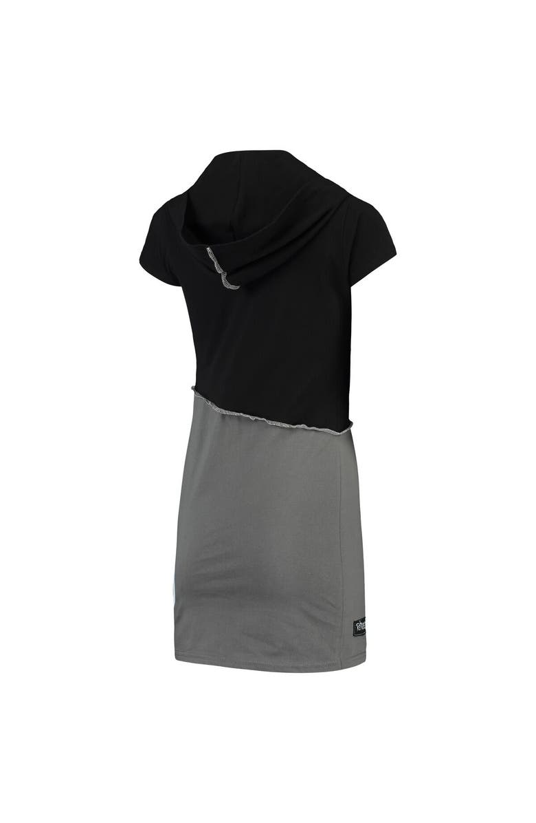 REFRIED APPAREL Women's Refried Apparel Black/Gray New York Jets Sustainable Hooded Mini Dress, Alternate, color, Black