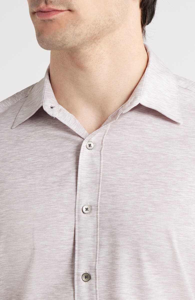 W.R.K Trim Fit Mélange Performance Button-Up Shirt, Alternate, color, Grey