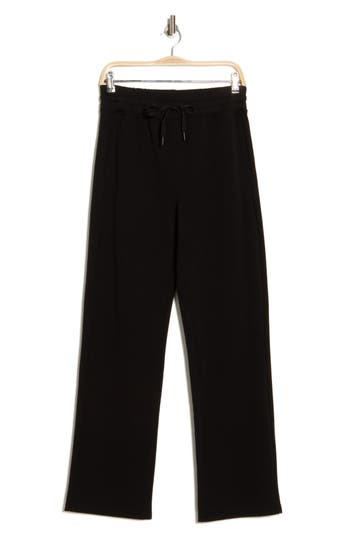 90 Degree By Reflex Sunday Vibe Butter Fleece Straight Leg Sweatpants In Black