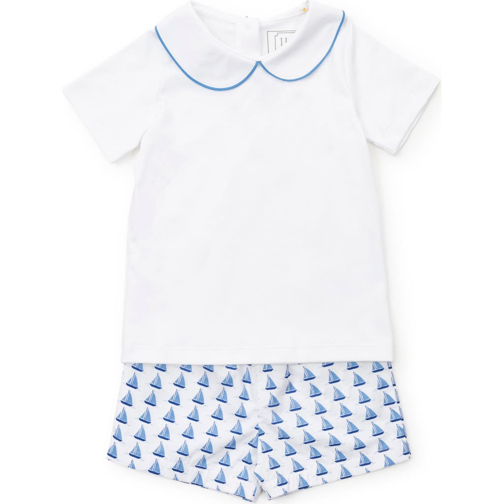 Lila And Hayes Field Boys' Woven Short Set In Sailing Away