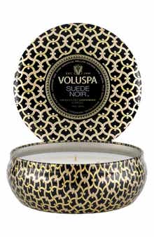 Voluspa Suede Noir 3-Wick Tin Candle