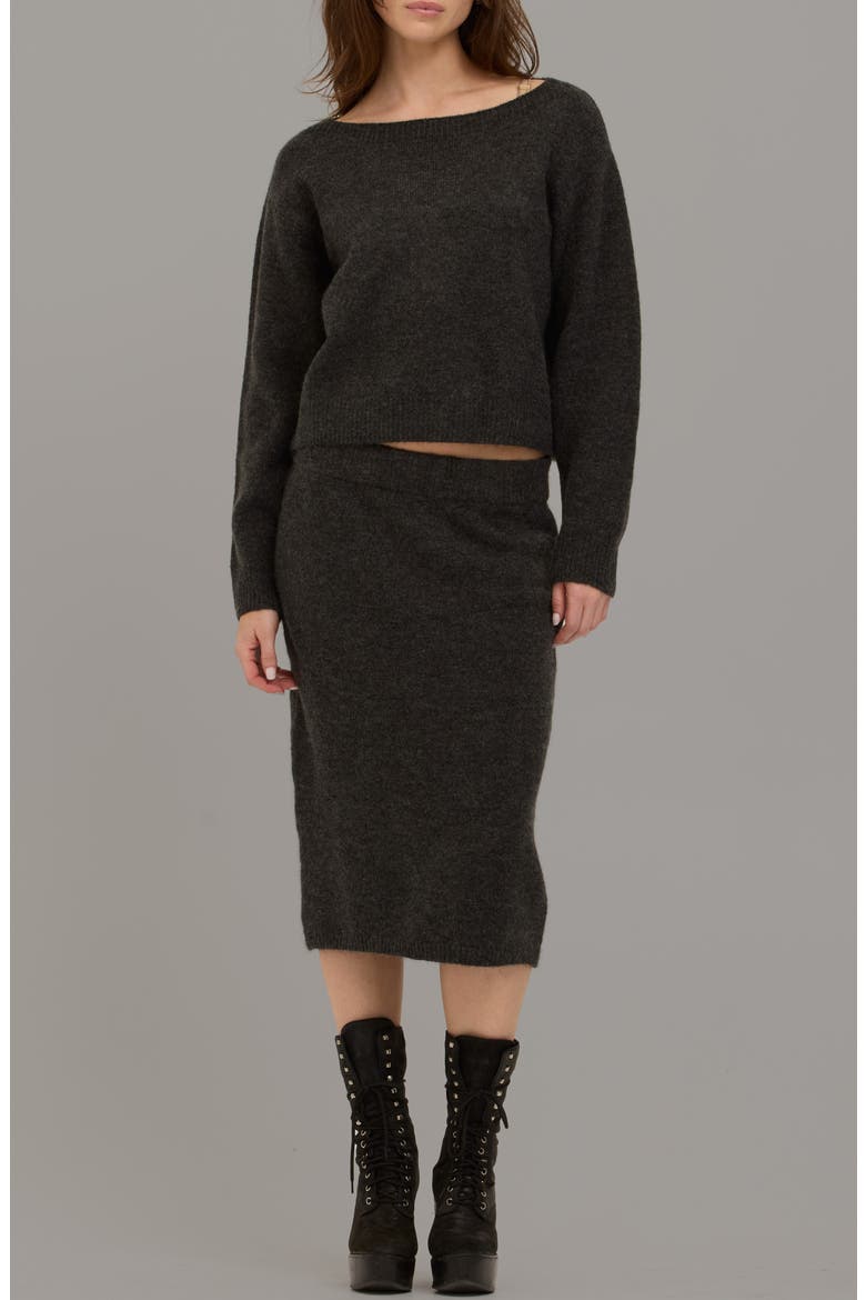 Palisades Midi Sweater Skirt, Alternate, color, BLACK