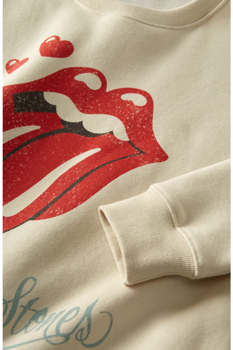 Kids' Oversize Graphic Sweatshirt, Alternate, color, IVORY DOVE ROLLING STONES