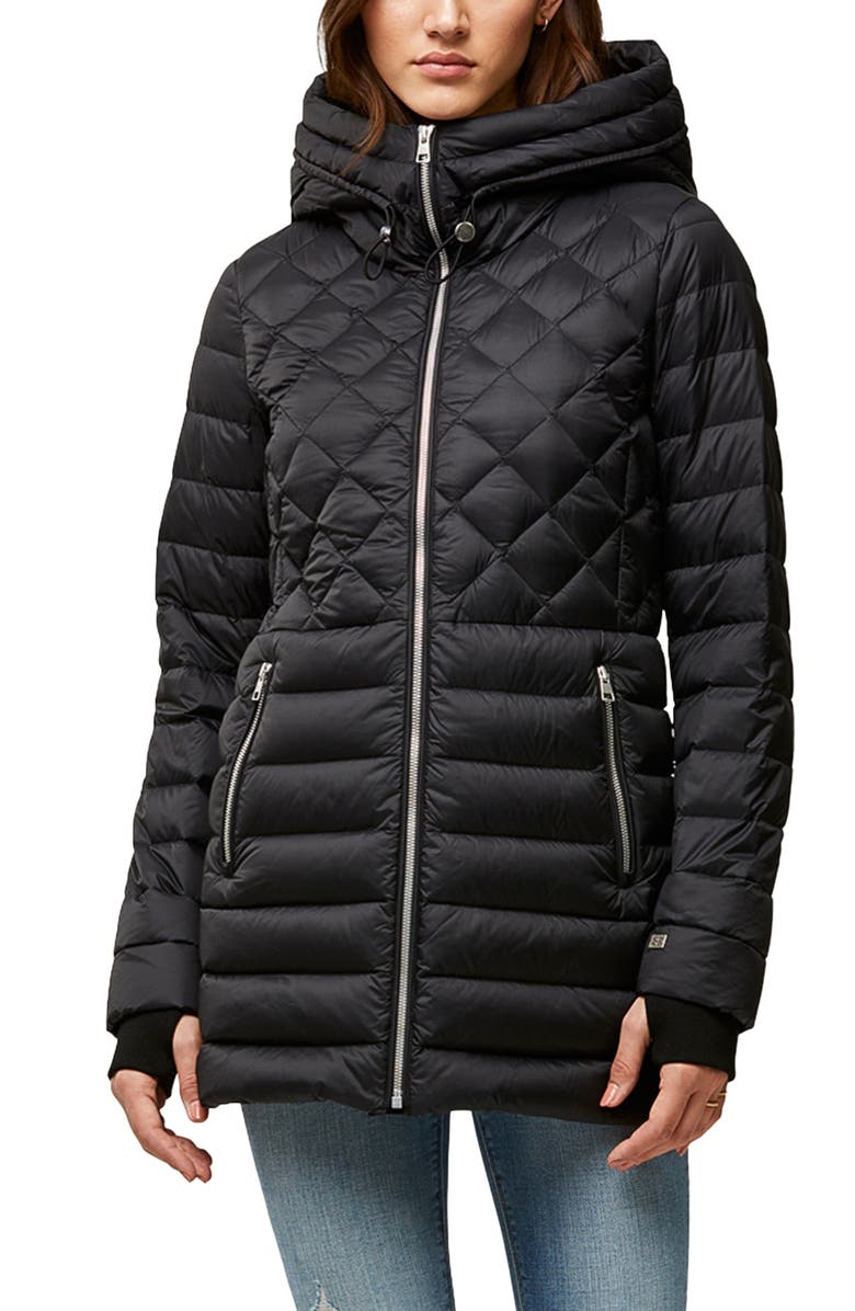 Soia & Kyo Alyssandra Down Water Repellent Lightweight A-Line Hooded Coat, Alternate, color,