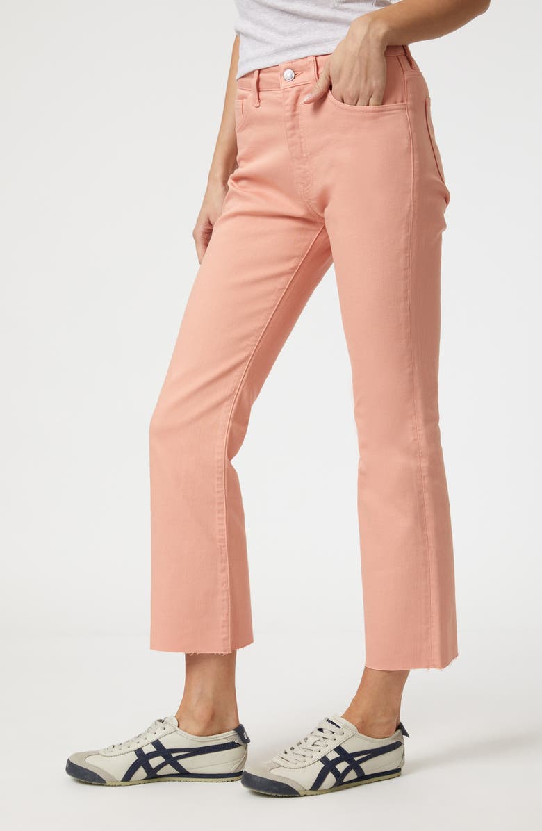 Mavi Jeans Anika High Waist Raw Hem Crop Flare Jeans, Alternate, color, Light Salmon Flex Blue