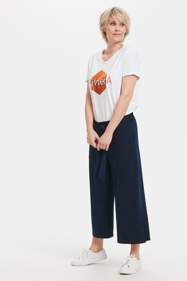 Malli Casual Cropped High Waist Trousers, Alternate, color, Midnight Marine