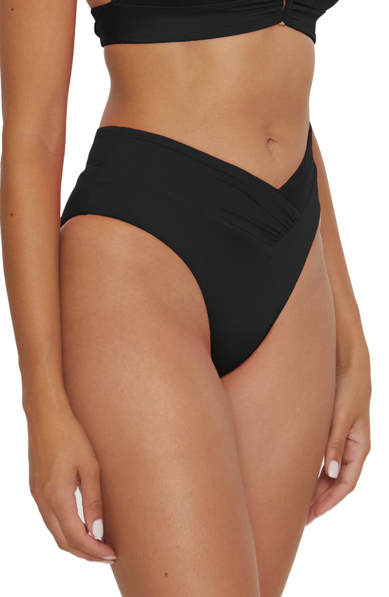 Becca Color Code High Waist Bikini Bottoms, Alternate, color, Black