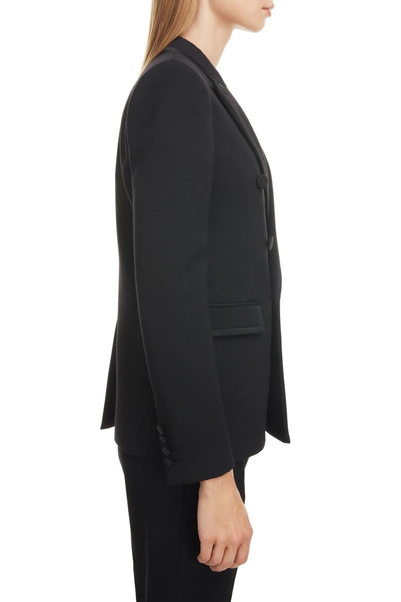 Piped Double Breasted Jacket, Alternate, color, NOIR