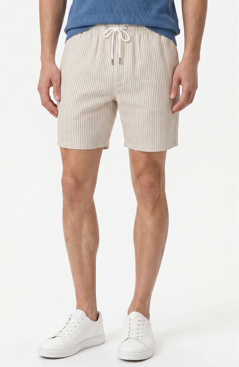 Onia Linen Blend Pull-On Shorts, Main, color, Sand