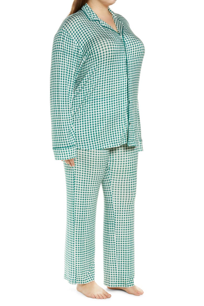 Moonlight Dream Pajamas, Alternate, color, GREEN EVERGREEN GINGHAM
