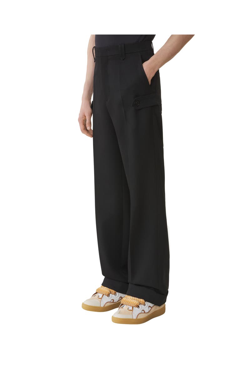 Lanvin Light Wool Chino Pants, Alternate, color, Black