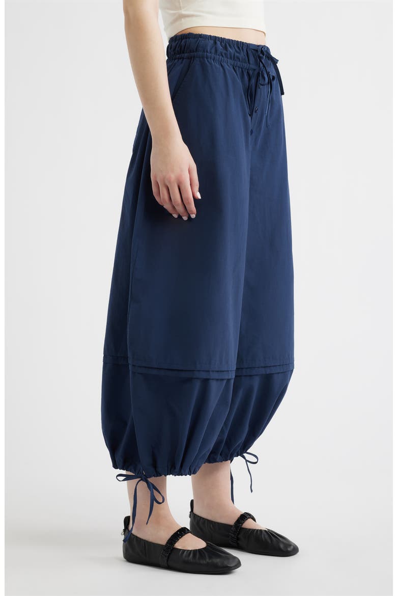 Frida Cotton Blend Crop Balloon Pants, Alternate, color, NAVY