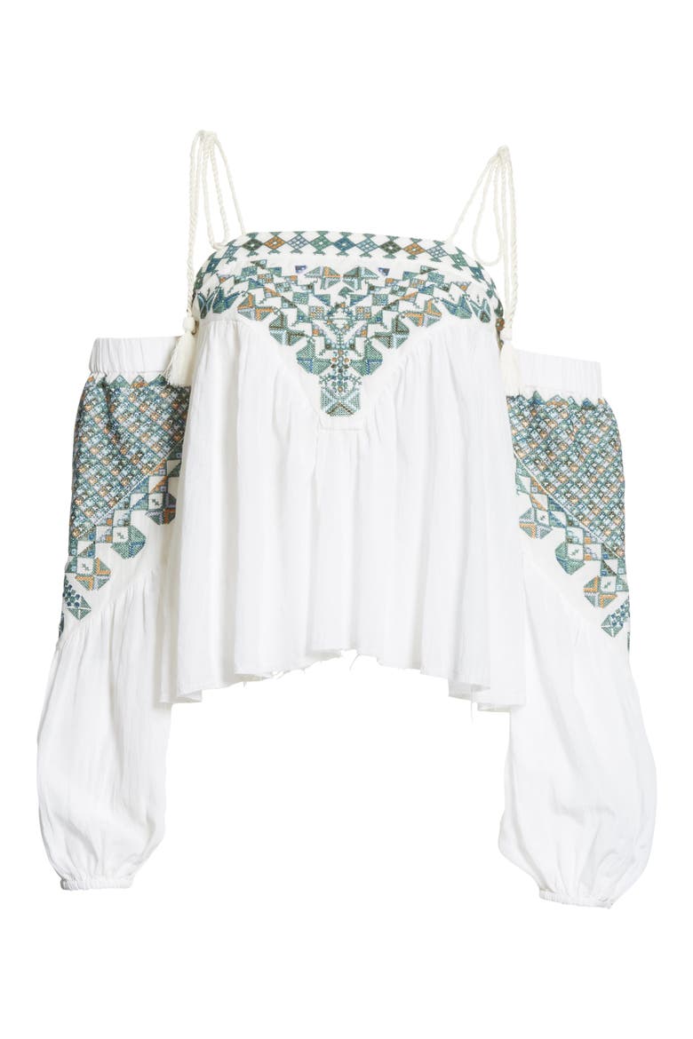 Vacay Vibin' Cold Shoulder Top, Alternate, color, IVORY