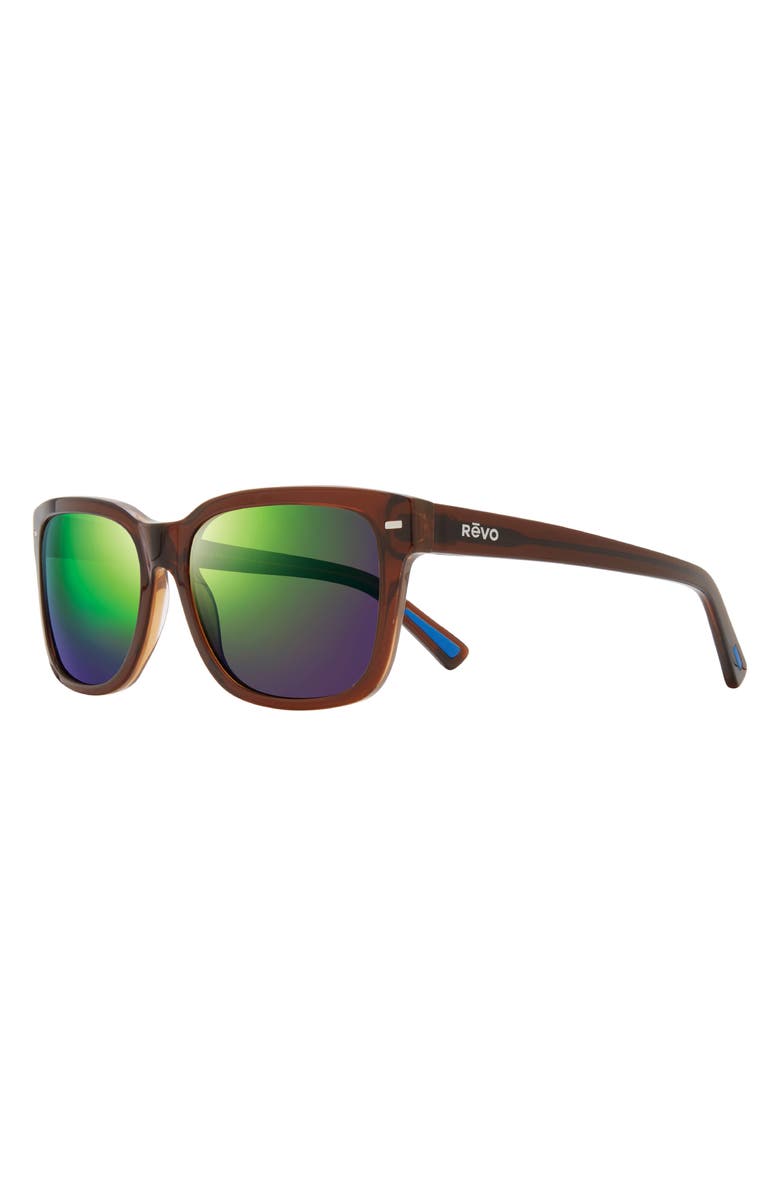 Revo Taylor 56mm Polarized Square Sunglasses, Alternate, color, Brown