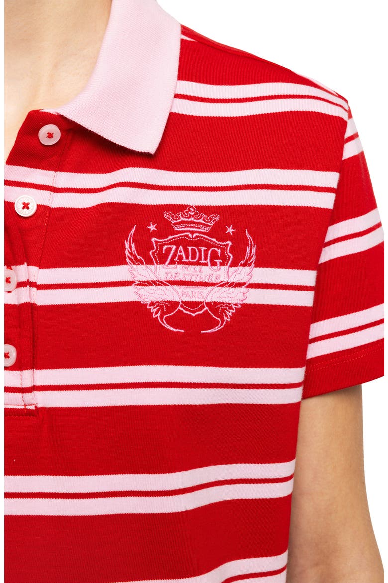 Mirta Stripe Crop Polo, Alternate, color, LOVE