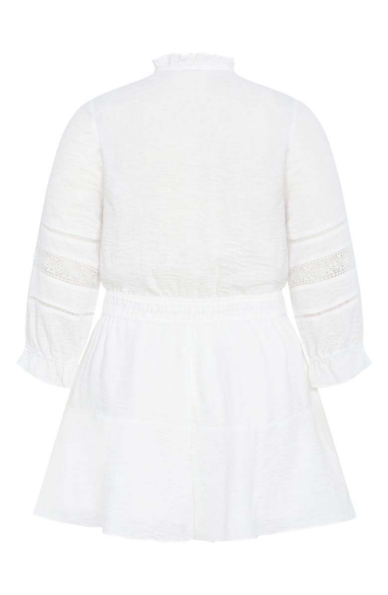 City Chic Long Sleeve Woven Romper, Alternate, color, Ivory