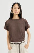 Brunello Cucinelli Sparkling cashmere and silk lightweight knit T-shirt