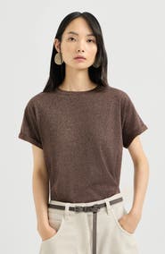 Brunello Cucinelli Sparkling cashmere and silk lightweight knit T-shirt