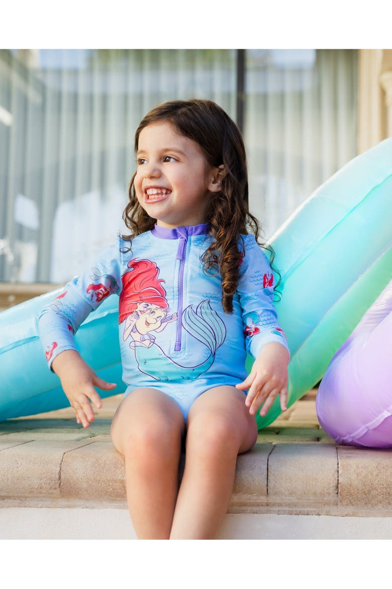 The Little Mermaid Princess Ariel One Piece Swimwear, Alternate, color, Ariel Light Blue