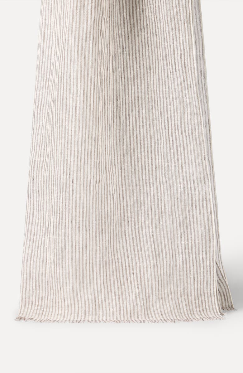 Brunello Cucinelli Sparkling striped linen scarf, Alternate, color, Panama