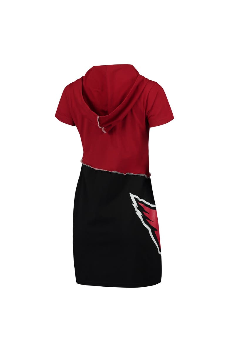REFRIED APPAREL Women's Refried Apparel Cardinal/Black Arizona Cardinals Sustainable Hooded Mini Dress, Alternate, color, 