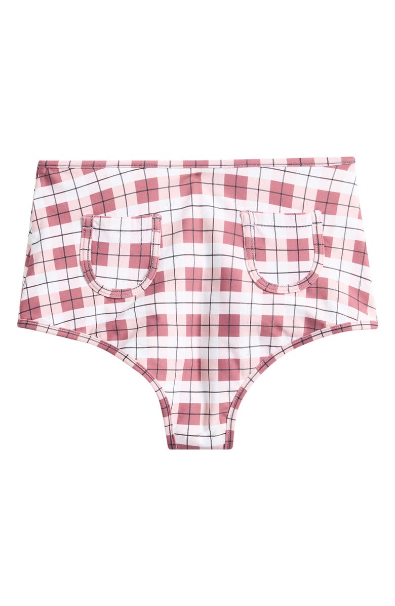 MONTCE Polly Plaid Bikini Bottoms, Alternate, color, Maroon Plaid