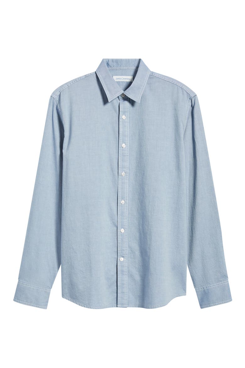 Coronas Regular Fit Cotton Button-Up Shirt, Alternate, color, BLUE