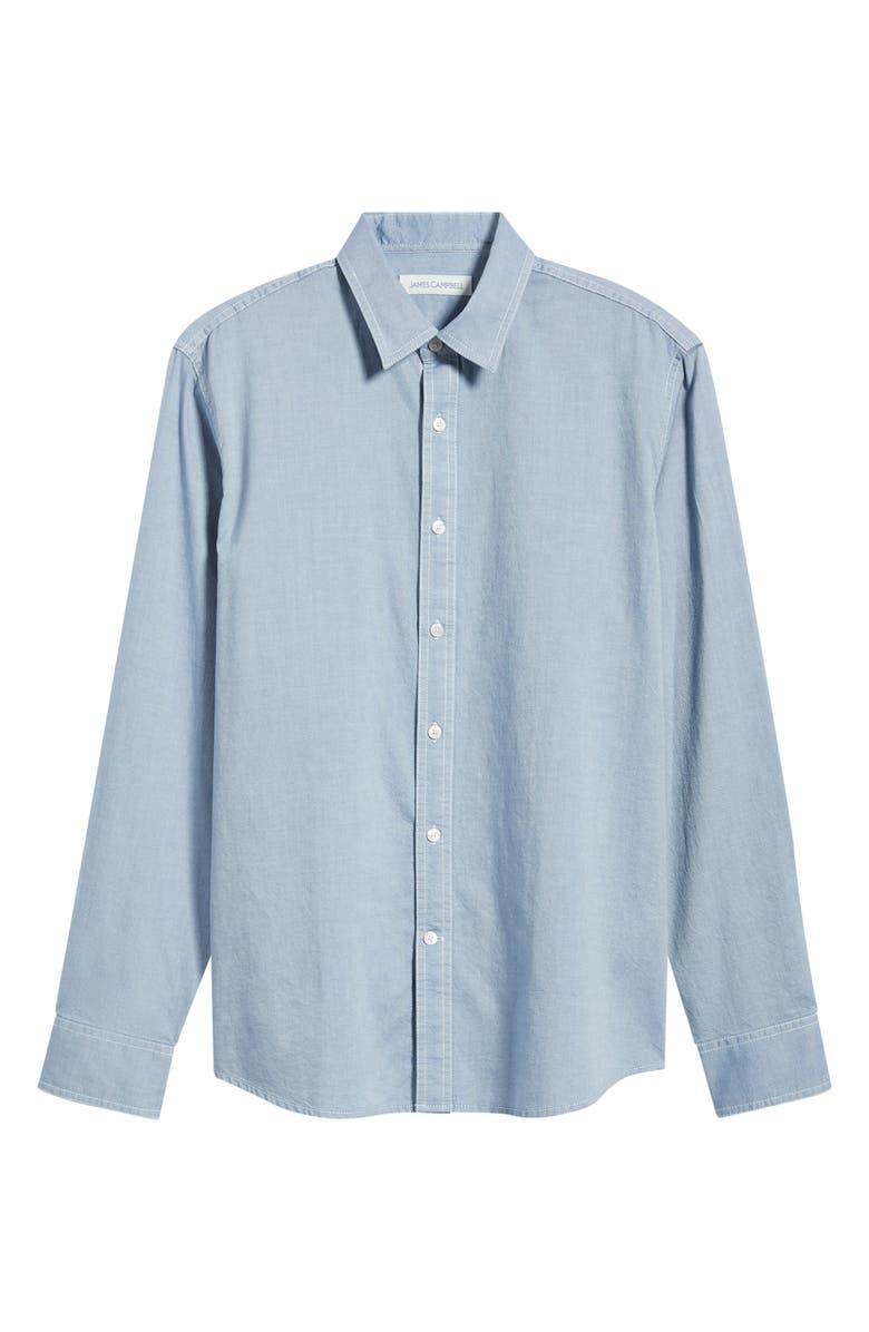 James Campbell Coronas Regular Fit Cotton Button-Up Shirt, Alternate, color, Blue