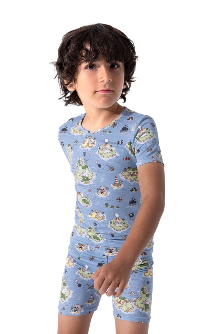 Pirate Cove Kids 2-Piece Short Sleeve & Shorts Pajama Set, Alternate, color, Pirate Cove