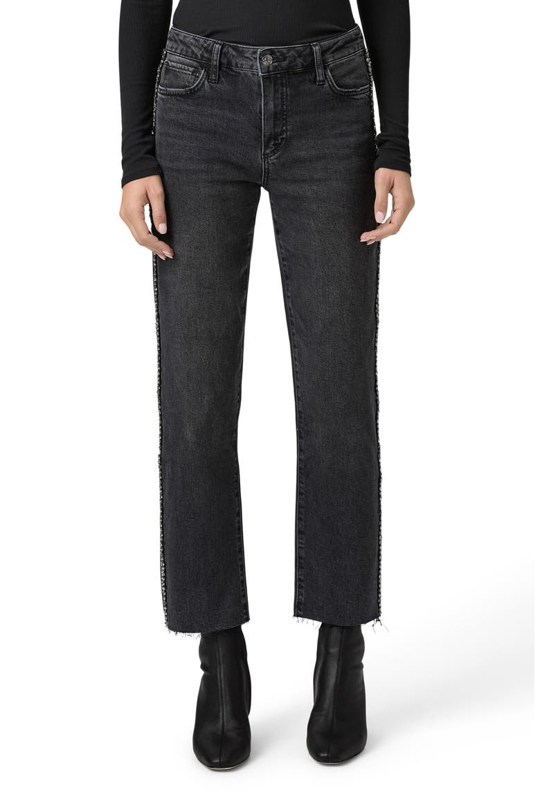 Mason Rhinestone Ankle Straight Leg Jeans, Main, color, GLITZ BLACK EMBELLISHED