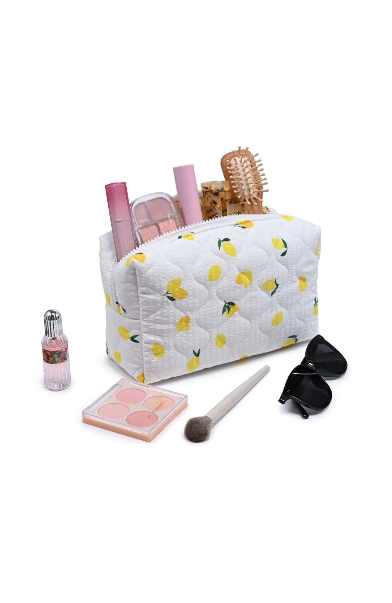 Limonata Cosmetic & Travel Organizer Pouch, Alternate, color, Ivory Lemon